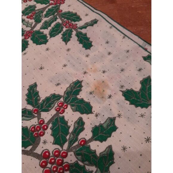 Vintage Christmas Linens Lot Table Runner Napkin Placemat 24 Pieces - Picture 7 of 13